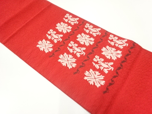 JAPANESE NAGOYA OBI / WOVEN FLOWER